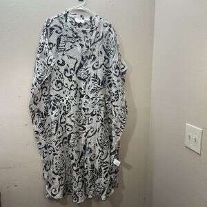 Anthropologie Kaftan Midi Maxi Dress Womens One Size Vacation Summer Cover Up